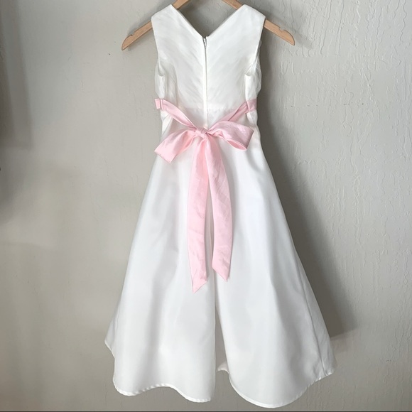 JOAN CALABRESE for Mon Ceri Flower Girl Wedding Dress White Formal Fancy Party - Picture 9 of 16